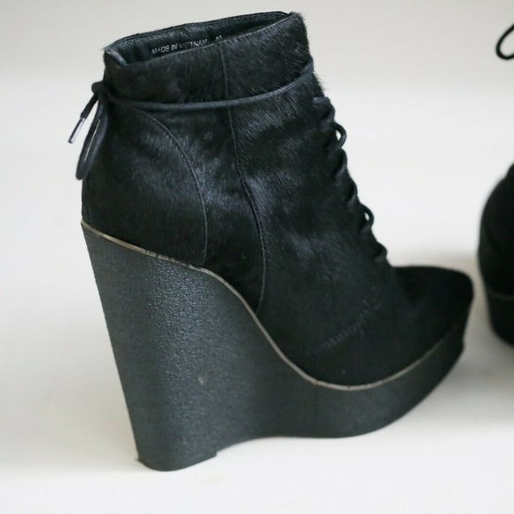 KG Kurt Geiger Black Cow Skin High Lace up boots - Picture 7 of 10